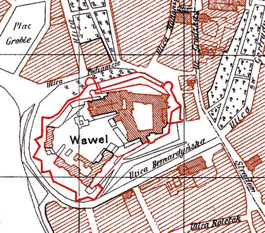 3. Cytadela Wawel - mapa z 1900 r..JPG
